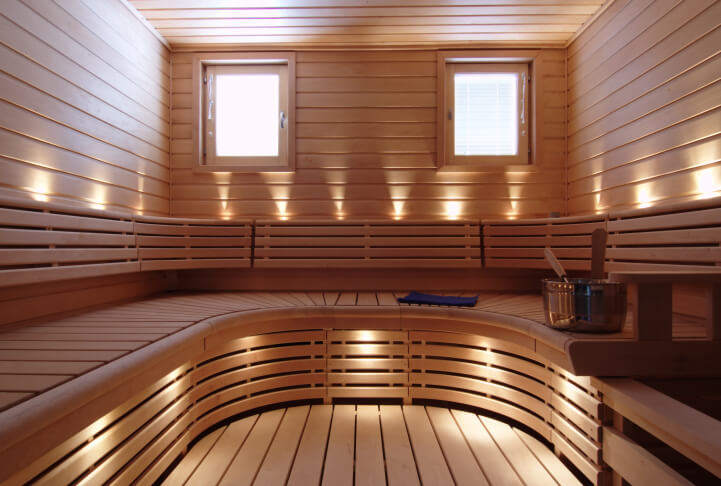 U-curve sauna bench design U-curve sauna bench design