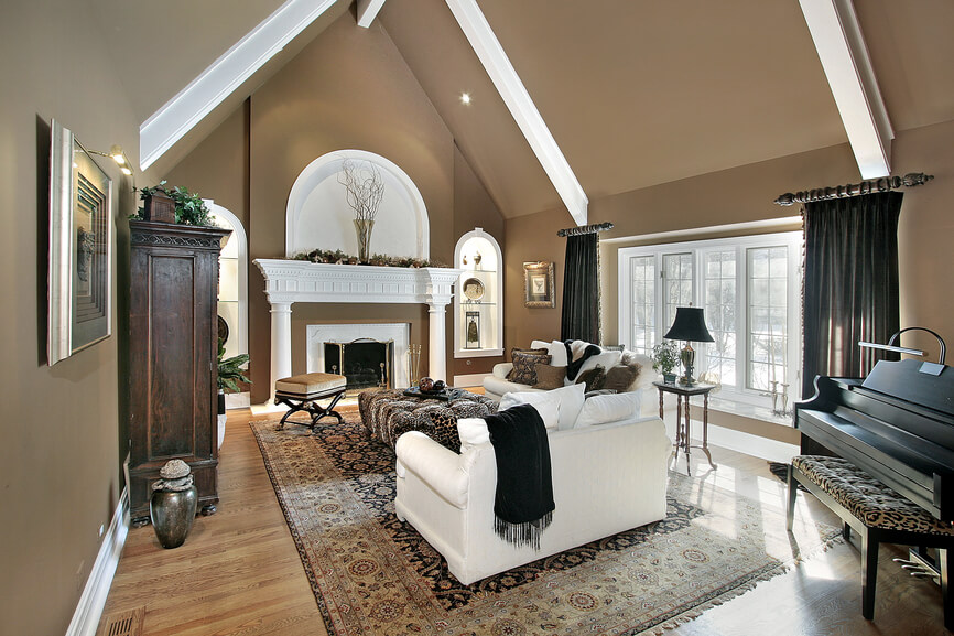 Dark apartment lighting: living room brown and dark gray rustic ...