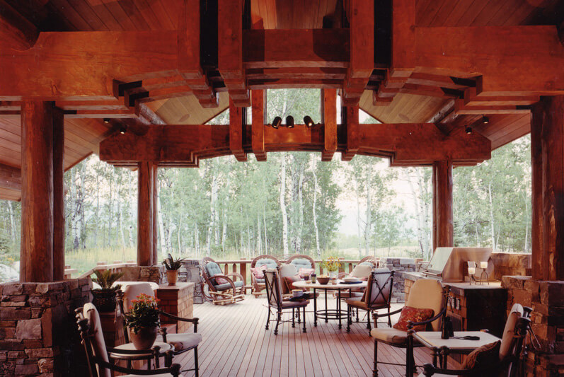 Large partially covered deck. Large partially covered deck.