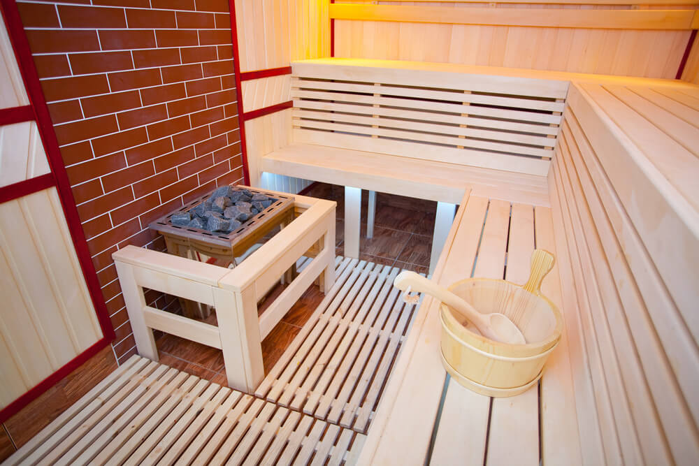 Sauna built in brick room Sauna built in brick room