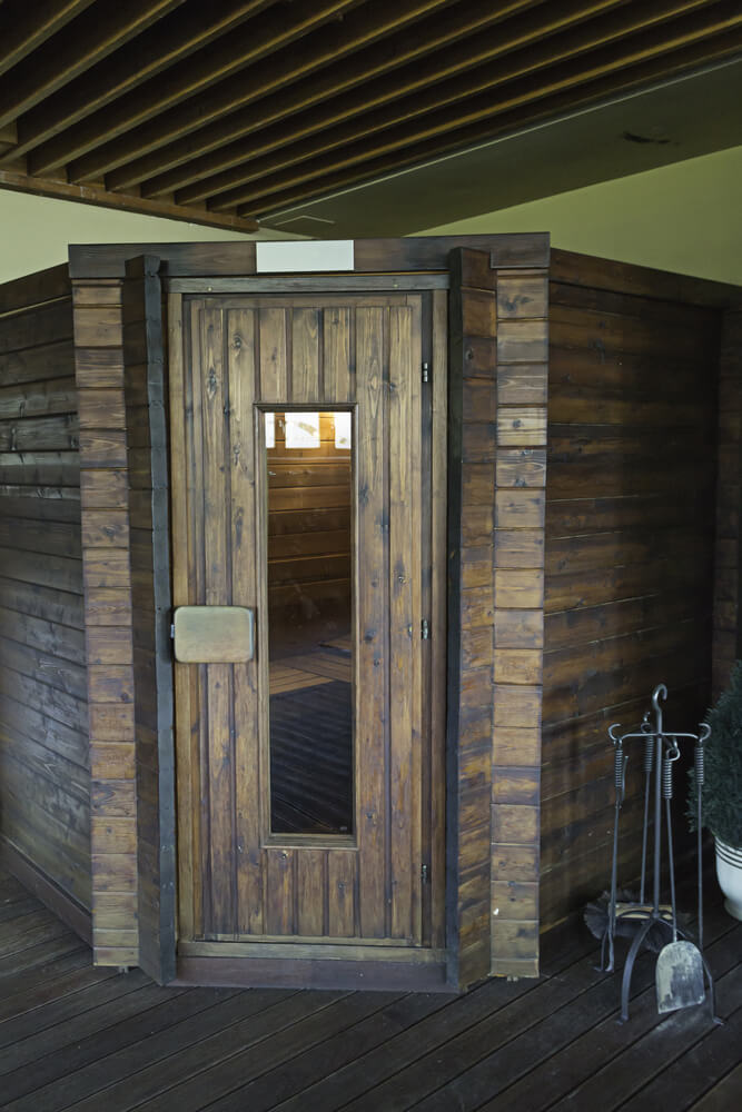 Custom sauna exterior in private home Custom sauna exterior in private home