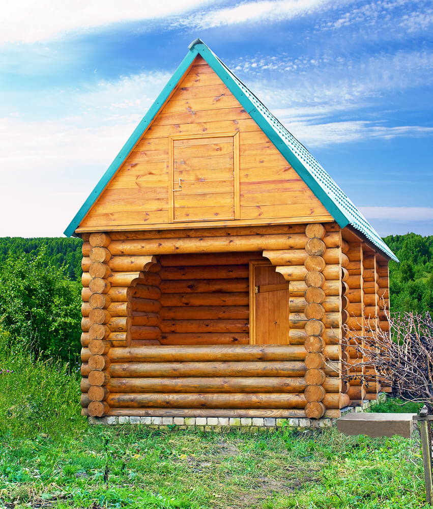 Large log sauna hut Large log sauna hut