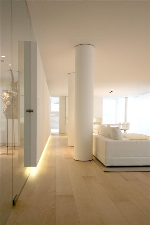 Living room angle showing off embedded lighting in walls. Living room angle showing off embedded lighting in walls.