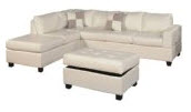 Bobkona small white sectional sofa