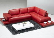 Red chaise lounge sectional for small spaces
