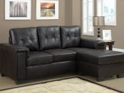 Small dark brown chaise lounge sectional