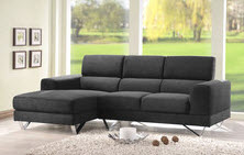 Dark grey chaise sectional for smaller spaces