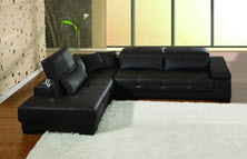 L-shaped black small sectional