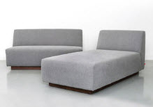 Modular 2-piece small sectional in light grey
