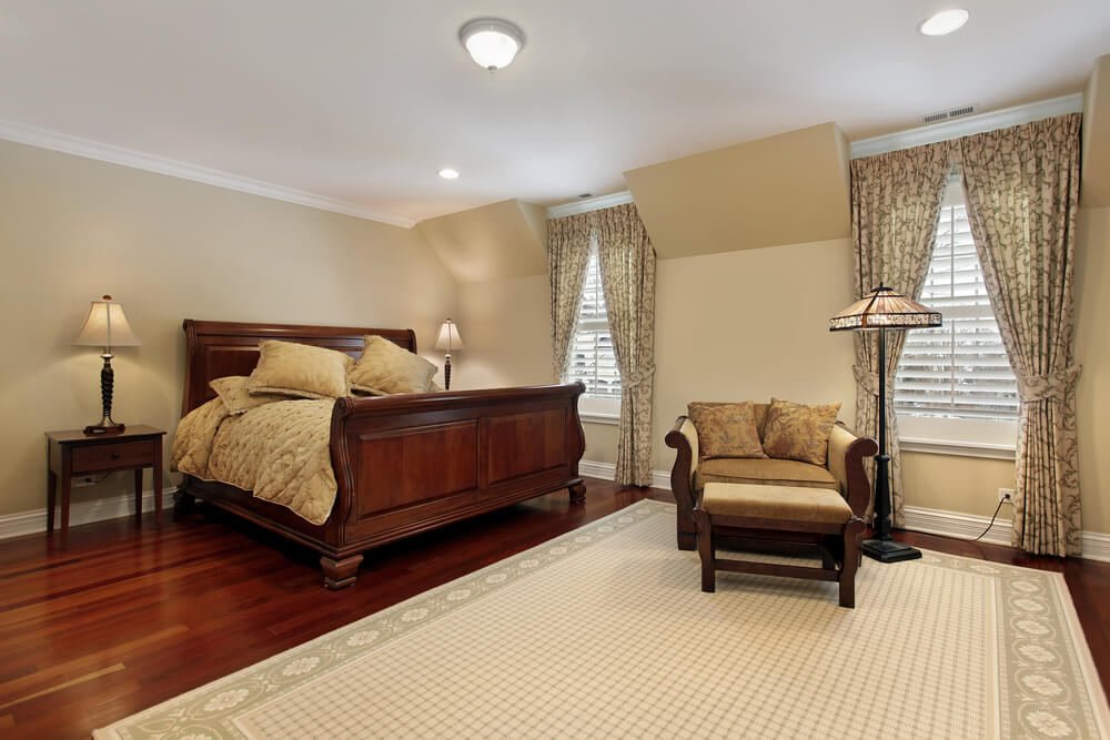 bedroom is another example of dark wood bed frame matching hardwood ...