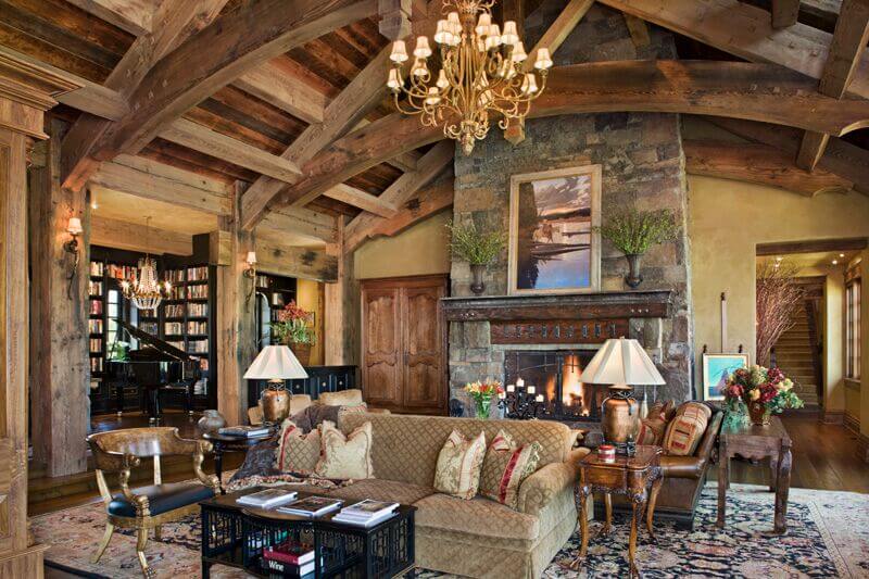 51-living-room-pillar-styles-rustic