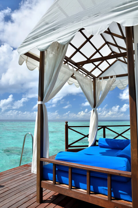 The breezy white canopy keeps the hot sun off your head, neck, and back while looking fantastic. This gazebo features a deep luxurious couch for relaxing. The breezy white canopy keeps the hot sun off your head, neck, and back while looking fantastic. This gazebo features a deep luxurious couch for relaxing.