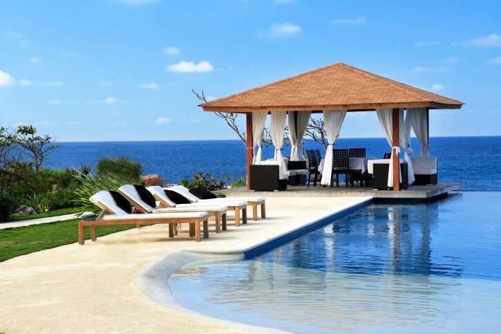 The breezy design of an open gazebo is perfect for tropical locations, so you can get out of the sun but still feel the salty air on your skin. The breezy design of an open gazebo is perfect for tropical locations, so you can get out of the sun but still feel the salty air on your skin.