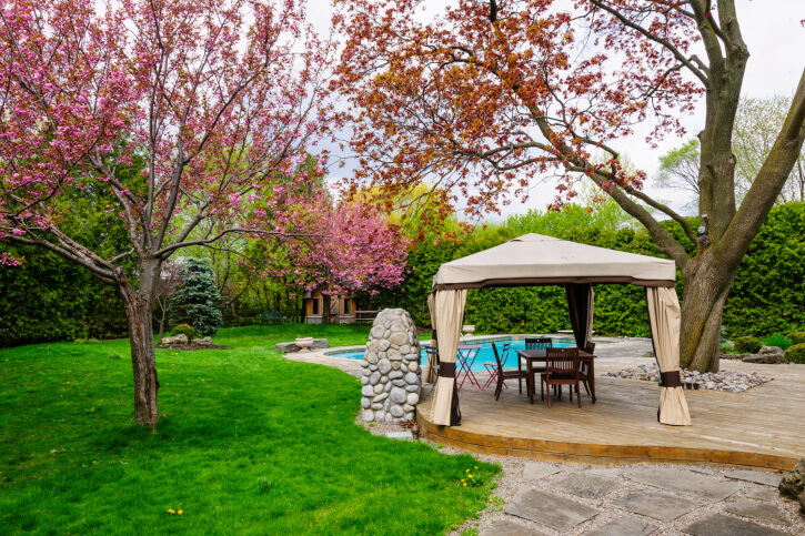 Another portable model, but this one has a canvas canopy. Portable gazebos are a great budget buy, and can be stored during the winter to avoid deterioration. Another portable model, but this one has a canvas canopy. Portable gazebos are a great budget buy, and can be stored during the winter to avoid deterioration.