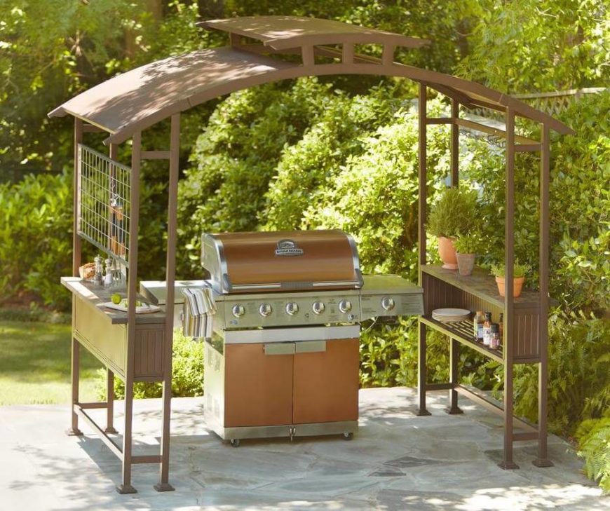 This gazebo is less expensive than building a permanent structure and features extra storage space that you'll be glad to have when it's time to grill out! This gazebo is less expensive than building a permanent structure and features extra storage space that you'll be glad to have when it's time to grill out!