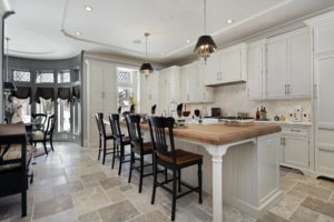White Kitchen with White Island