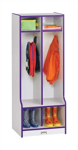 This is a playful kid's locker unit for entry spaces. It's a tad colorful with a purple border. Standing 50.5 inches in height, it's ideal for kids. Like many in our gallery, it has 2 sections, each with 3 levels. This is a playful kid's locker unit for entry spaces. It's a tad colorful with a purple border. Standing 50.5 inches in height, it's ideal for kids. Like many in our gallery, it has 2 sections, each with 3 levels.