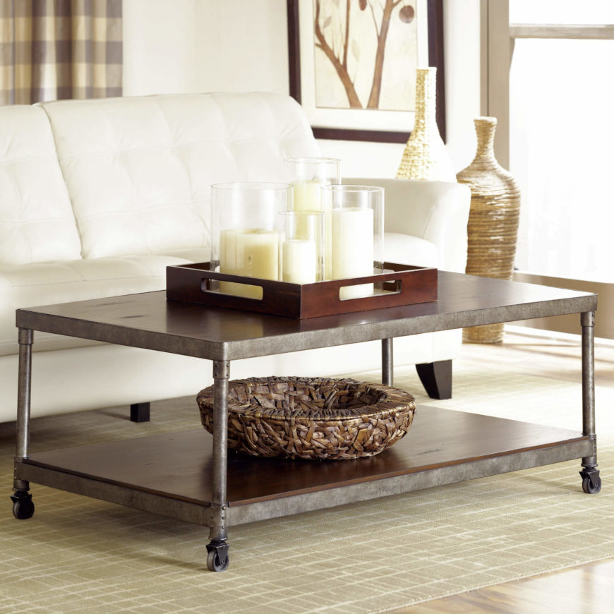 Industrial style evokes the purposeful look and feel of factory tools, utilizing metal and wood in more rough-hewn, sturdy construction. These can pair well with loft-style living rooms, or stand in perfect contrast to softer surroundings. Industrial style evokes the purposeful look and feel of factory tools, utilizing metal and wood in more rough-hewn, sturdy construction. These can pair well with loft-style living rooms, or stand in perfect contrast to softer surroundings.