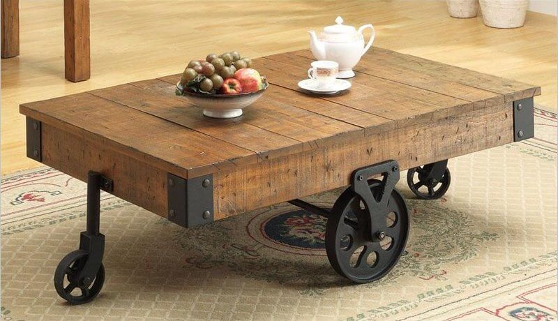 Novelty is another wildly broad term within the realm of style. These tables can take the form of anything from a glass pyramid to football themed pieces. The defining characteristic is that the table has a notable element defining it, outside of the actual material and shape itself. For our example, we chose this wheeled-cart style table. Novelty is another wildly broad term within the realm of style. These tables can take the form of anything from a glass pyramid to football themed pieces. The defining characteristic is that the table has a notable element defining it, outside of the actual material and shape itself. For our example, we chose this wheeled-cart style table.