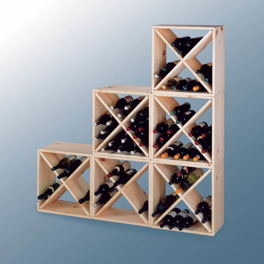 Like modular design wine racks, stackable variants are meant to grow right along with your bottle collection. With square or rectangular frames, these racks can be stacked vertically to create ever-larger storage space. Like modular design wine racks, stackable variants are meant to grow right along with your bottle collection. With square or rectangular frames, these racks can be stacked vertically to create ever-larger storage space.