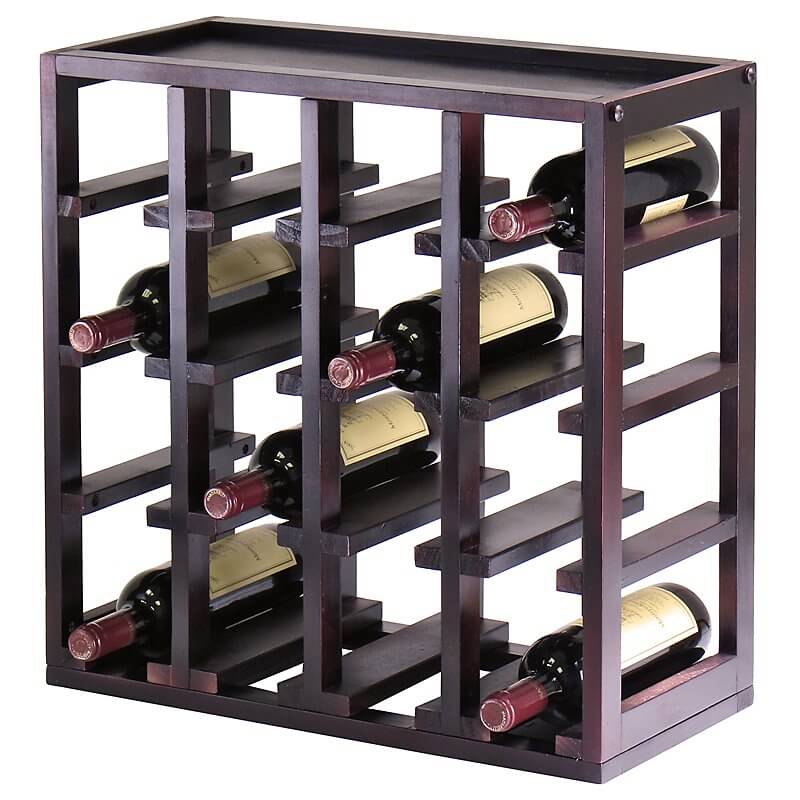 For contrast, here is a second wood wine rack. This example is a tabletop model, with all-wood box construction housing bottles in a minimalist frame. For contrast, here is a second wood wine rack. This example is a tabletop model, with all-wood box construction housing bottles in a minimalist frame.