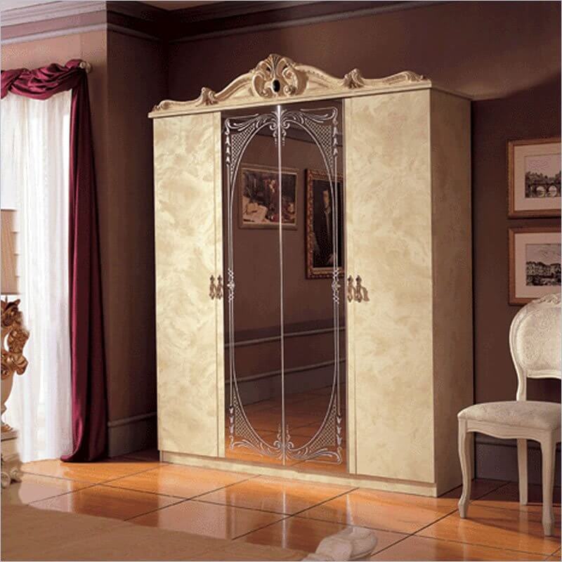 The full-length mirror on this armoire allows you to give yourself a good once-over before heading out for the evening. The full-length mirror on this armoire allows you to give yourself a good once-over before heading out for the evening.