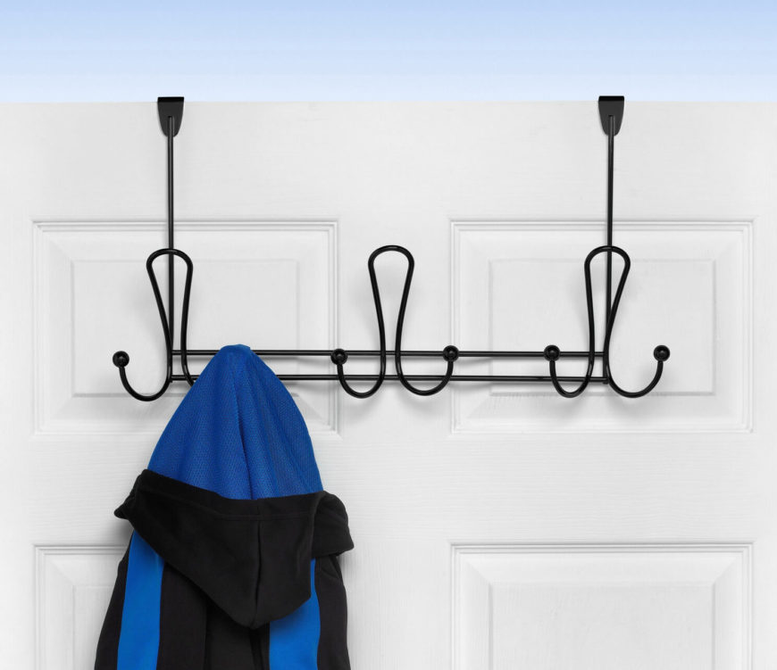 This storage option isn't visible from the other side, so it's perfect for a closet door, bathroom door, or even on the back of your bedroom door. And it has plenty of hooks where you can store a robe, jacket, or a purse. This storage option isn't visible from the other side, so it's perfect for a closet door, bathroom door, or even on the back of your bedroom door. And it has plenty of hooks where you can store a robe, jacket, or a purse.