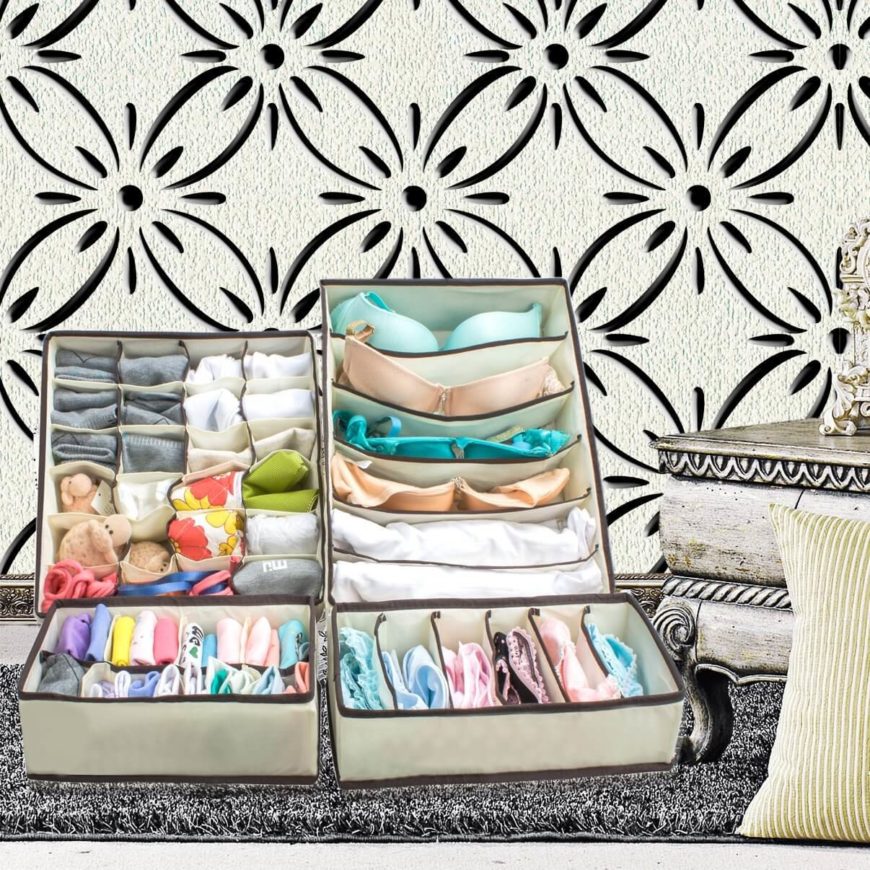 This set of under-the-bed clothing organizers allow you to hide seasonal clothing and keep your closet uncluttered. This set of under-the-bed clothing organizers allow you to hide seasonal clothing and keep your closet uncluttered.