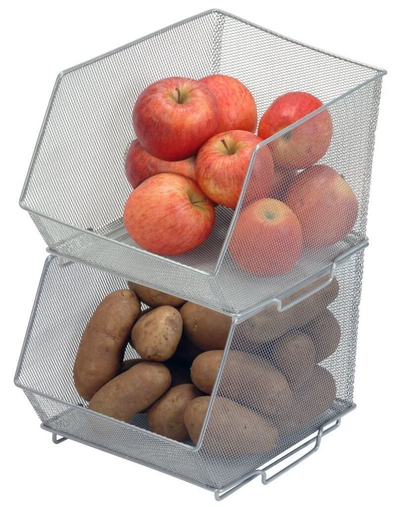 These stackable sections allow you to take advantage of a deep or tall shelf's vertical space. These stackable sections allow you to take advantage of a deep or tall shelf's vertical space.