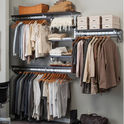 A system like this is built to be all the space you'll ever need in your closet. They're also customizable, to help you get your best fit! A system like this is built to be all the space you'll ever need in your closet. They're also customizable, to help you get your best fit!