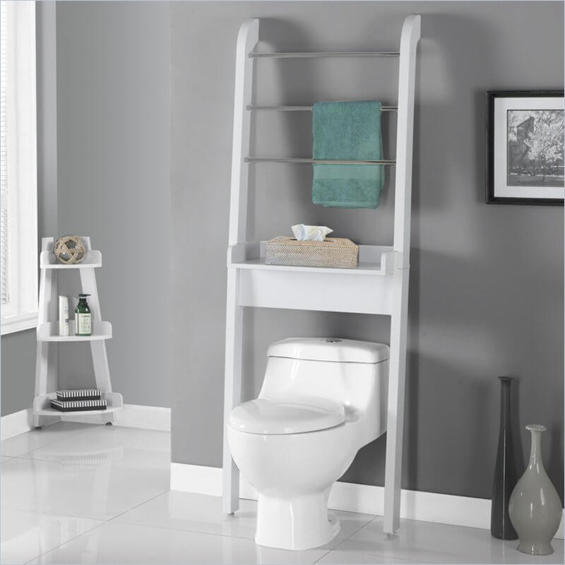 While most of this organizer is a towel rack, it also has a small shelf that's just perfect for a tissue box. While most of this organizer is a towel rack, it also has a small shelf that's just perfect for a tissue box.