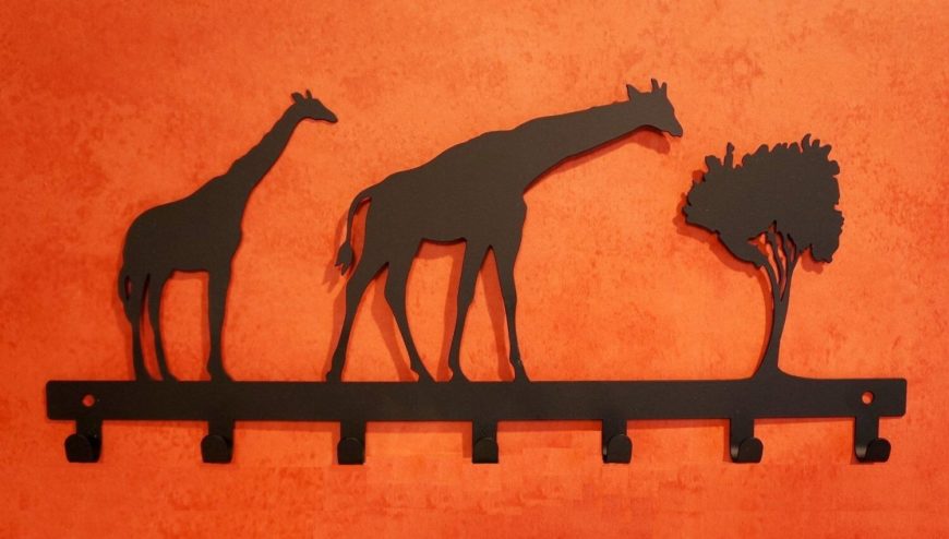 This safari-themed wall-mounted coat rack will do the job nicely. Sturdy, deep hooks will ensure your coats won't end up on the floor. This safari-themed wall-mounted coat rack will do the job nicely. Sturdy, deep hooks will ensure your coats won't end up on the floor.