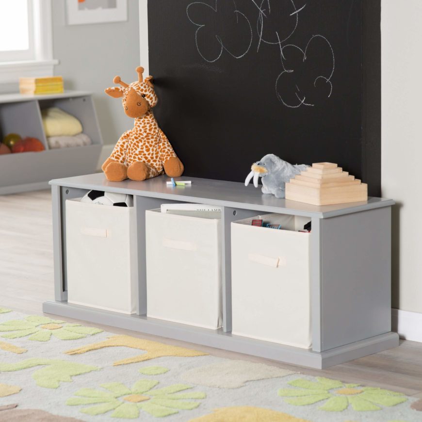 If you'd like even more of a bench-like effect, add a foam pad to the top and place beneath a window. Toy storage and a reading nook in one! If you'd like even more of a bench-like effect, add a foam pad to the top and place beneath a window. Toy storage and a reading nook in one!