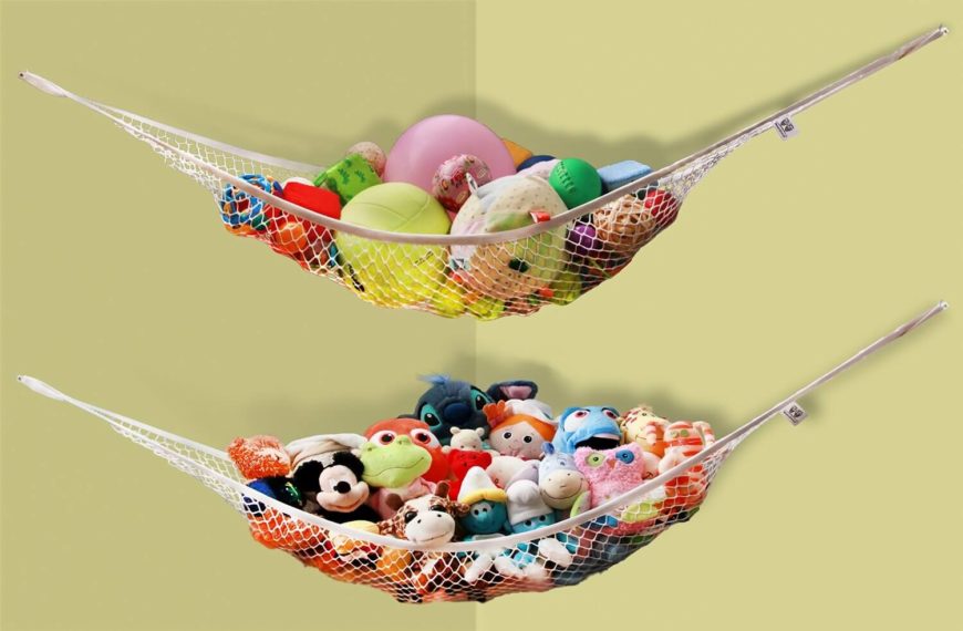 Securing hammocks in the corner allows your child to quickly pick up their room by placing all their stuffed animals in the hammock. Securing hammocks in the corner allows your child to quickly pick up their room by placing all their stuffed animals in the hammock.