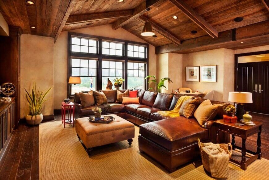 22 Sophisticated Living Rooms With Leather Furniture Designs