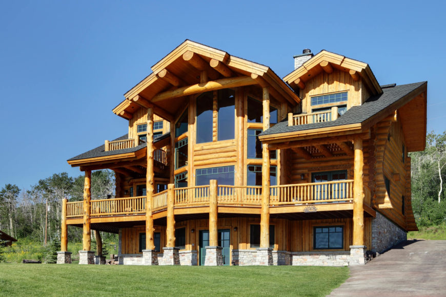 Split log siding is impressive on a house and offers instant rustic and cabin-like qualities. Typically made of cypress, cedar, redwood, or pine logs, split log siding is expensive and high-maintenance. It can be painted or stained but is most often used in its natural state with a clear-coat sealant over it. Split log siding is impressive on a house and offers instant rustic and cabin-like qualities. Typically made of cypress, cedar, redwood, or pine logs, split log siding is expensive and high-maintenance. It can be painted or stained but is most often used in its natural state with a clear-coat sealant over it.