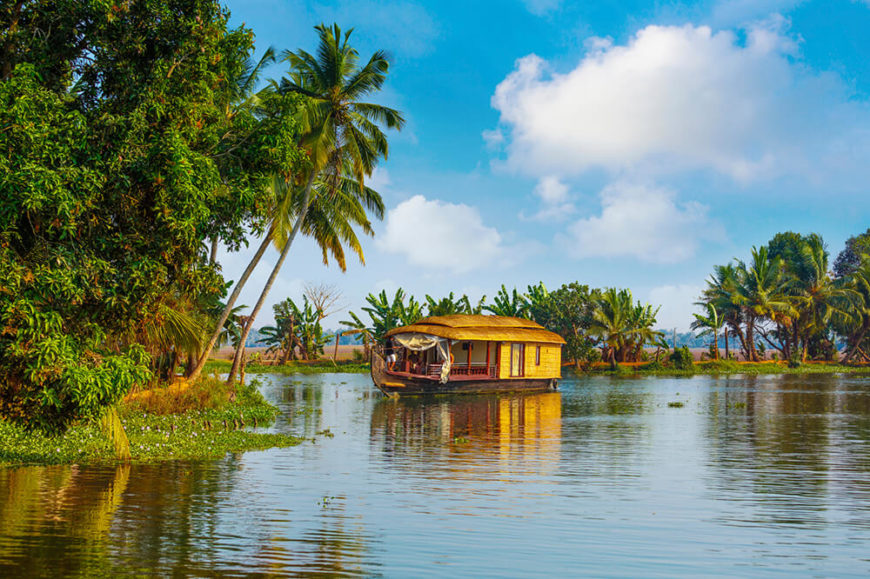 We leave you with one last image of an Indian houseboat tucked seemingly into the wilderness under a variety of palms. We leave you with one last image of an Indian houseboat tucked seemingly into the wilderness under a variety of palms.