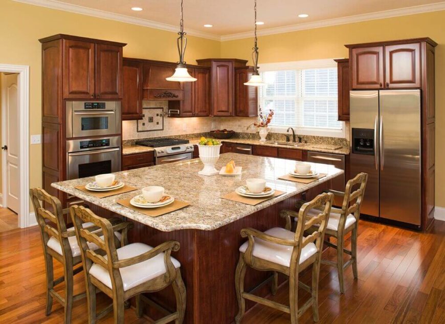 Large kitchen island with seating on 2 sides Large kitchen island with seating on 2 sides