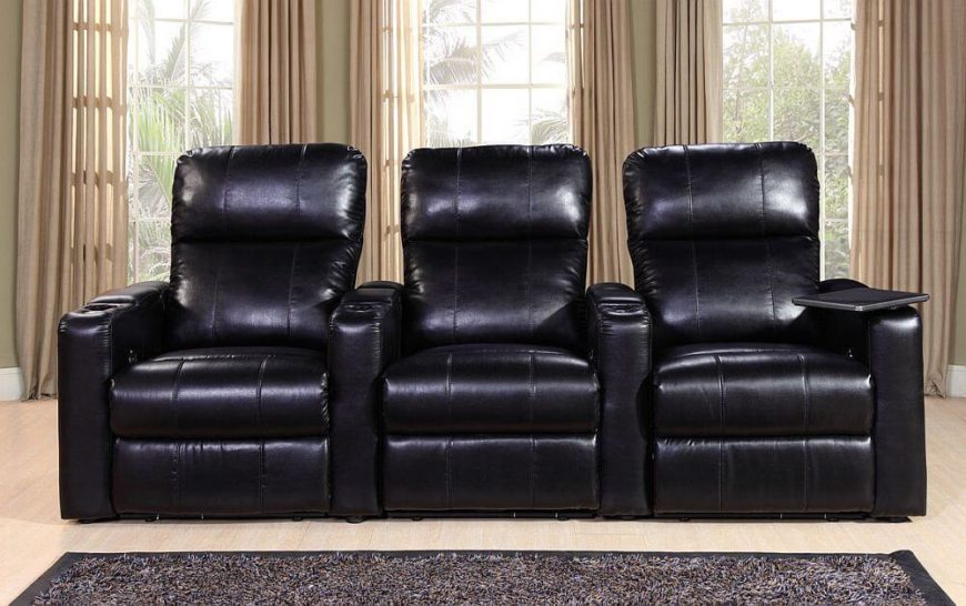 This stylish microsuede home theater seating is a feature-packed addition to your man cave that allows you and your friends to watch movies, TV, and sports in luxury. The armrests in this modern design have hidden storage compartments, built-in cupholders on both sides, and even have powered USB ports for charging electronics. A fold out tray table and infinite reclining positions make this home theater seating a truly versatile addition to any space. This stylish microsuede home theater seating is a feature-packed addition to your man cave that allows you and your friends to watch movies, TV, and sports in luxury. The armrests in this modern design have hidden storage compartments, built-in cupholders on both sides, and even have powered USB ports for charging electronics. A fold out tray table and infinite reclining positions make this home theater seating a truly versatile addition to any space.This stylish microsuede home theater seating is a feature-packed addition to your man cave that allows you and your friends to watch movies, TV, and sports in luxury. The armrests in this modern design have hidden storage compartments, built-in cupholders on both sides, and even have powered USB ports for charging electronics. A fold out tray table and infinite reclining positions make this home theater seating a truly versatile addition to any space.