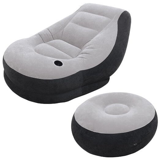 This odd-looking inflatable furniture is the ultimate versatile man cave accessory. Comfortable and waterproof, this piece features a built-in cupholder, soft exterior, and an angled back for the perfect lean. It's portable, and can be deflated and folded up for easy storage. You can also take this piece camping, tailgating, or anywhere you choose - and bring it back to the man cave when you're done! This odd-looking inflatable furniture is the ultimate versatile man cave accessory. Comfortable and waterproof, this piece features a built-in cupholder, soft exterior, and an angled back for the perfect lean. It's portable, and can be deflated and folded up for easy storage. You can also take this piece camping, tailgating, or anywhere you choose - and bring it back to the man cave when you're done!