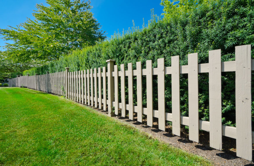 A simple picket fence may be all you need, particularly if it's backed by a thick hedge for privacy! A simple picket fence may be all you need, particularly if it's backed by a thick hedge for privacy!
