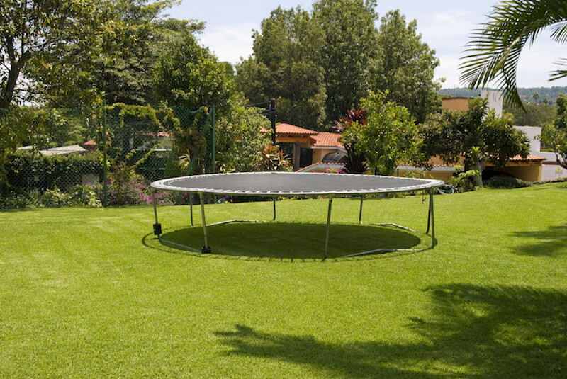 A simple above ground trampoline without netting. Older kids and adults may not need netting, but it's a great idea for younger kids. A simple above ground trampoline without netting. Older kids and adults may not need netting, but it's a great idea for younger kids.