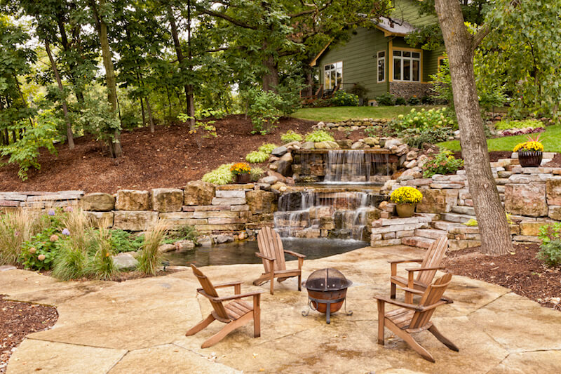 This fire pit is located on a small pond-side patio down the hill from the home. It's small, but easy to move around or into storage during winter months. This fire pit is located on a small pond-side patio down the hill from the home. It's small, but easy to move around or into storage during winter months.