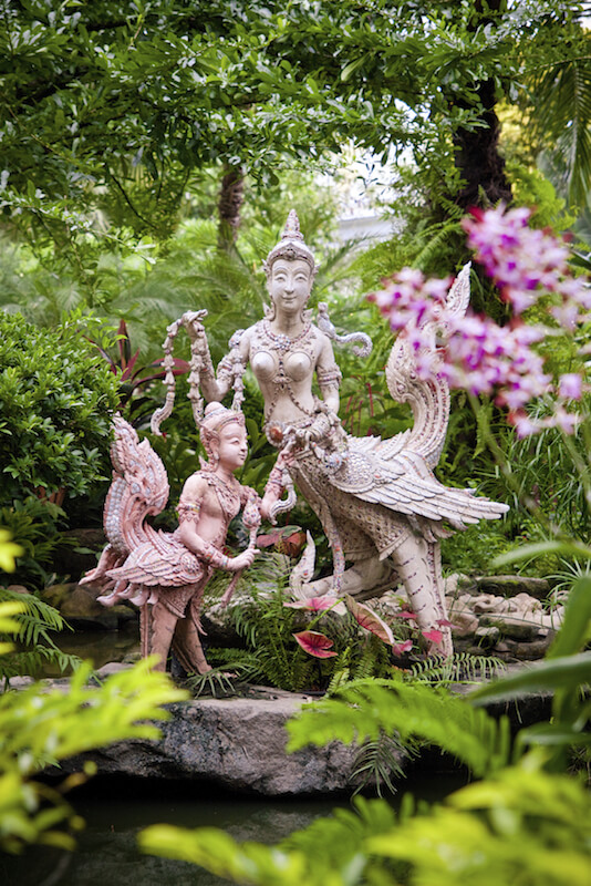 These incredibly ornate statues depict Hindu deities, and are stunning amongst the thick greenery and vibrant flowers. These incredibly ornate statues depict Hindu deities, and are stunning amongst the thick greenery and vibrant flowers.