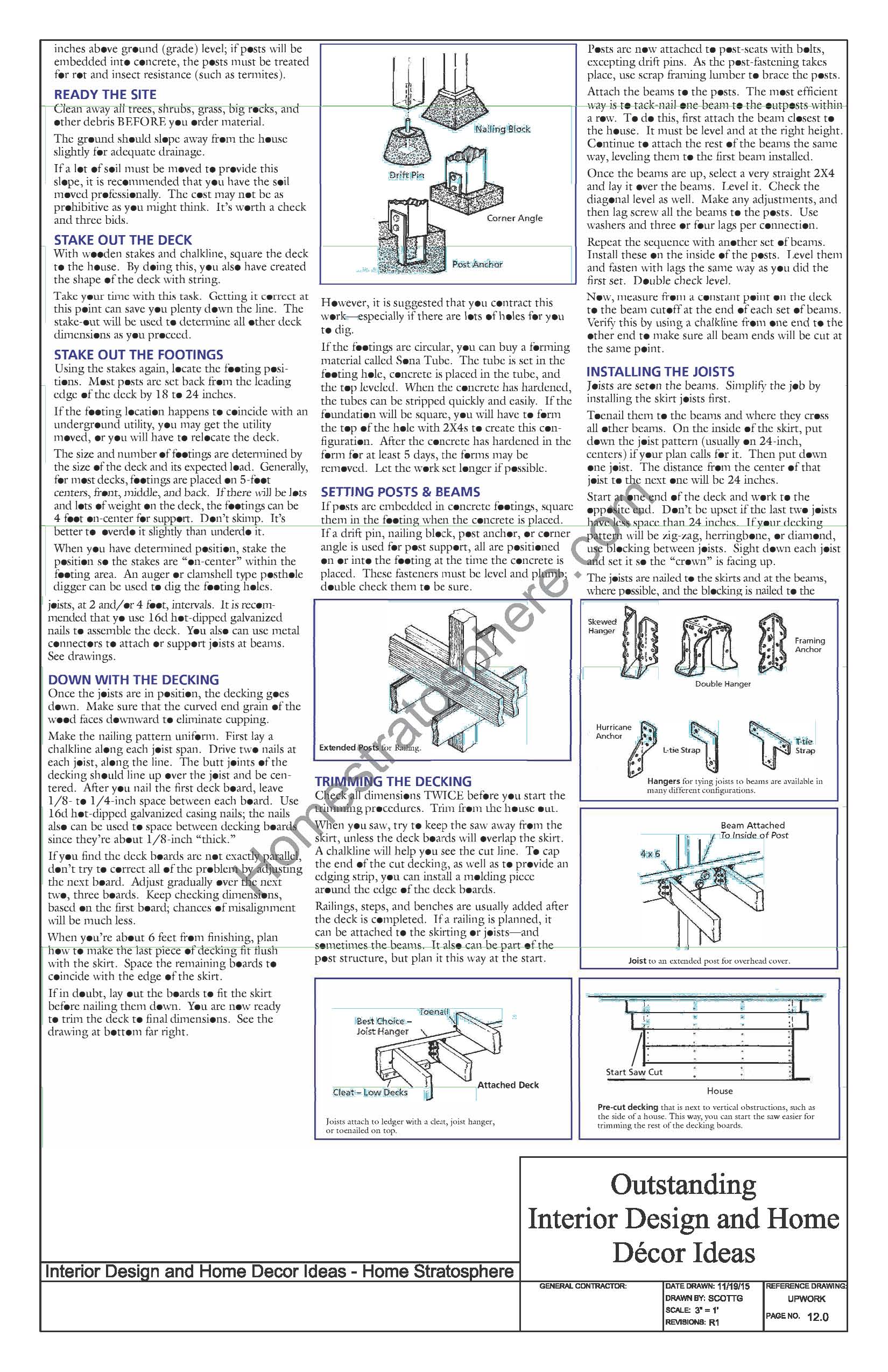 Pergola Deck Tools and Materials (Continued)