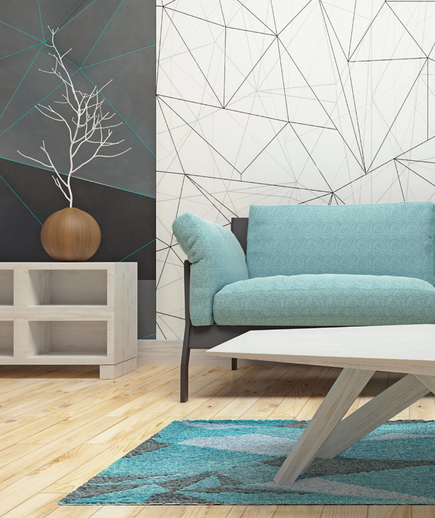 This is a simple and modern design with a bright and cool color scheme. The lighter wood tones and the cool blues are slightly contrasted by dark and dull grays, but it maintains a clean and simple look. This is a simple and modern design with a bright and cool color scheme. The lighter wood tones and the cool blues are slightly contrasted by dark and dull grays, but it maintains a clean and simple look.