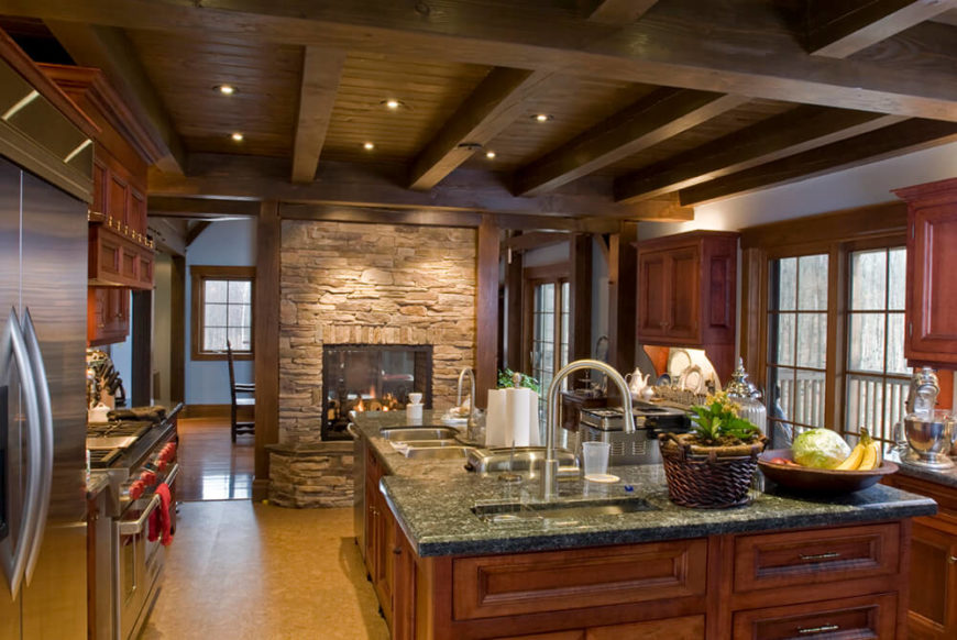 Eco-friendly cork flooring is a subtle choice that is certainly unusual, but it allows other features in the kitchen to really stand out. Eco-friendly cork flooring is a subtle choice that is certainly unusual, but it allows other features in the kitchen to really stand out.