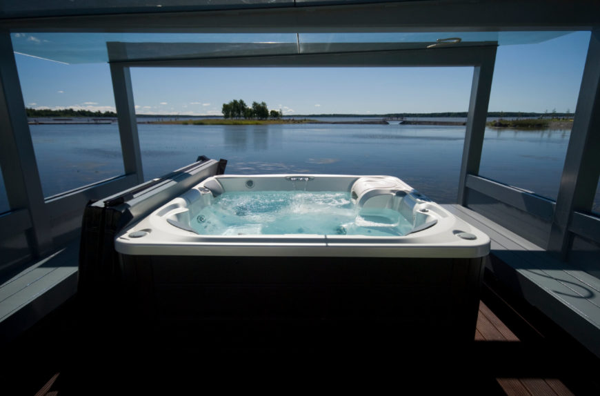 It's easy to unwind and let the world slip away when you are taking it easy in this hot tub, overlooking the water and the endless sky. There is nothing better after a stressful day then letting this kind of hot tub take your cares away. It's easy to unwind and let the world slip away when you are taking it easy in this hot tub, overlooking the water and the endless sky. There is nothing better after a stressful day then letting this kind of hot tub take your cares away.