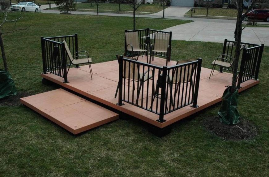 Here's an easy way to get your own floating deck at home without a lot of work. The prefabricated pieces can be snapped together and set up within a day. Here's an easy way to get your own floating deck at home without a lot of work. The prefabricated pieces can be snapped together and set up within a day.