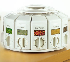 The auto-measure carousel features 12 canisters on a convenient rotating base that can be placed on a counter or mounted under a cabinet. The auto-measure carousel features 12 canisters on a convenient rotating base that can be placed on a counter or mounted under a cabinet.